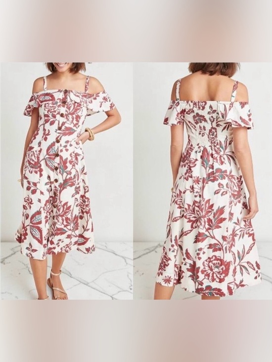 Anthropologie Dresses & Skirts - anthropologie Oahu floral cold shoulder midi dress